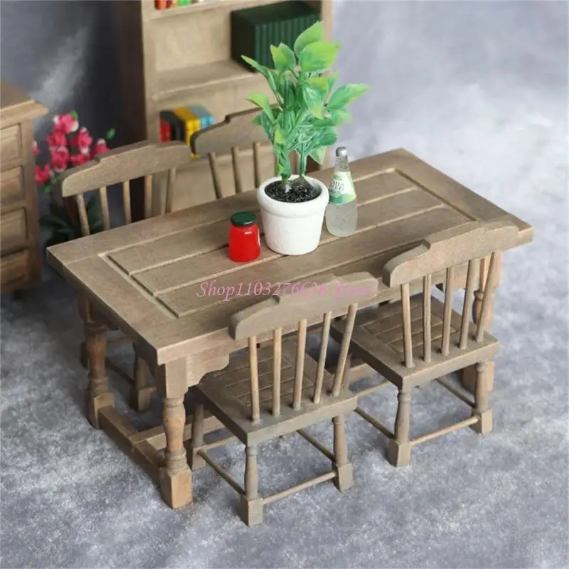 Mesa y silla para casas de muñecas, juego comedor - imagen 3