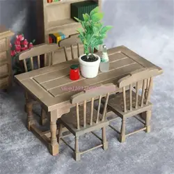 Mesa y silla para casas de muñecas, juego comedor