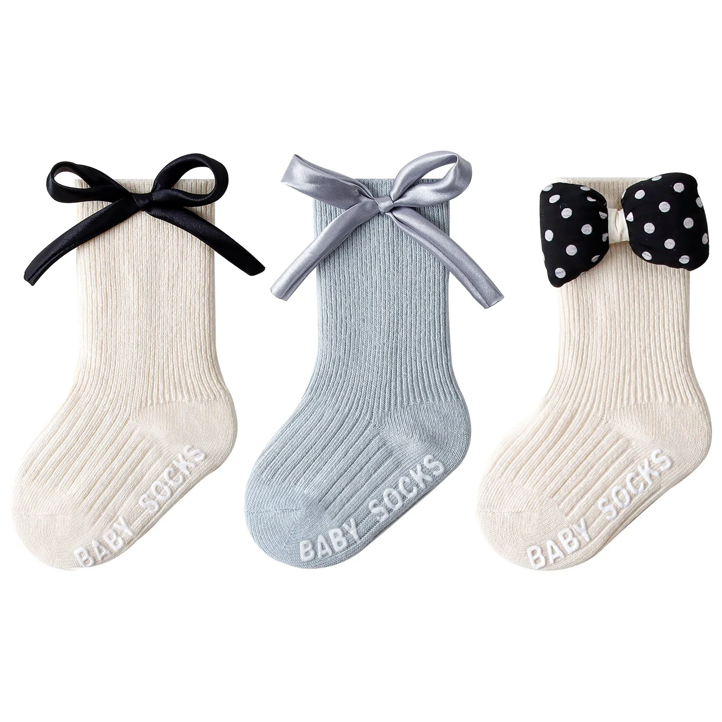 Calcetines de bebé niña de algodón suave – lazo dulce y dibujos - imagen 2