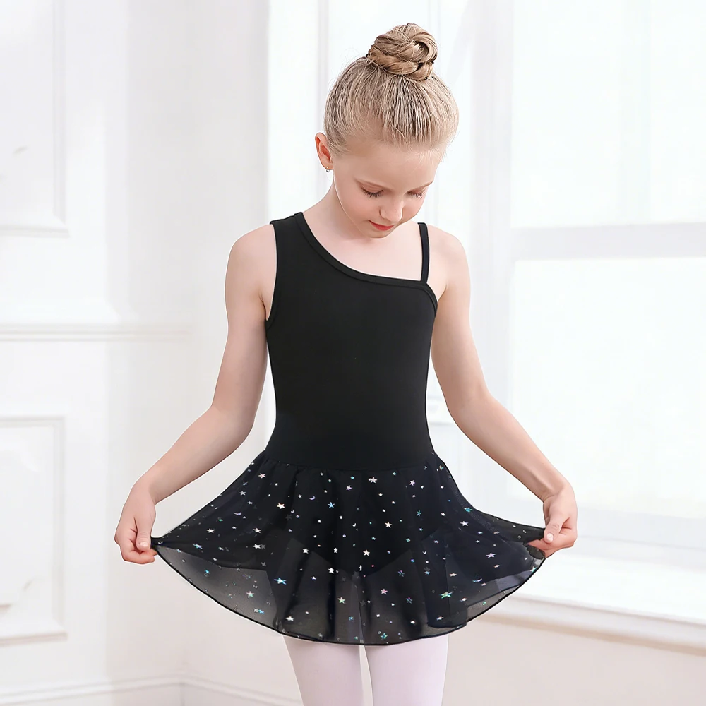 Maillot de ballet para niñas con falda brillante para danza escénica - imagen 4