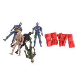 Set de soldados articulados con paracaídas para juego de imitación