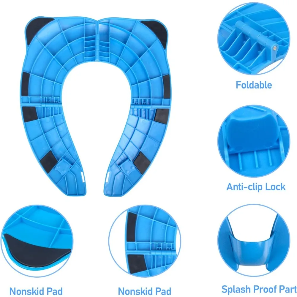 Asiento de inodoro infantil plegable antideslizante con silicona