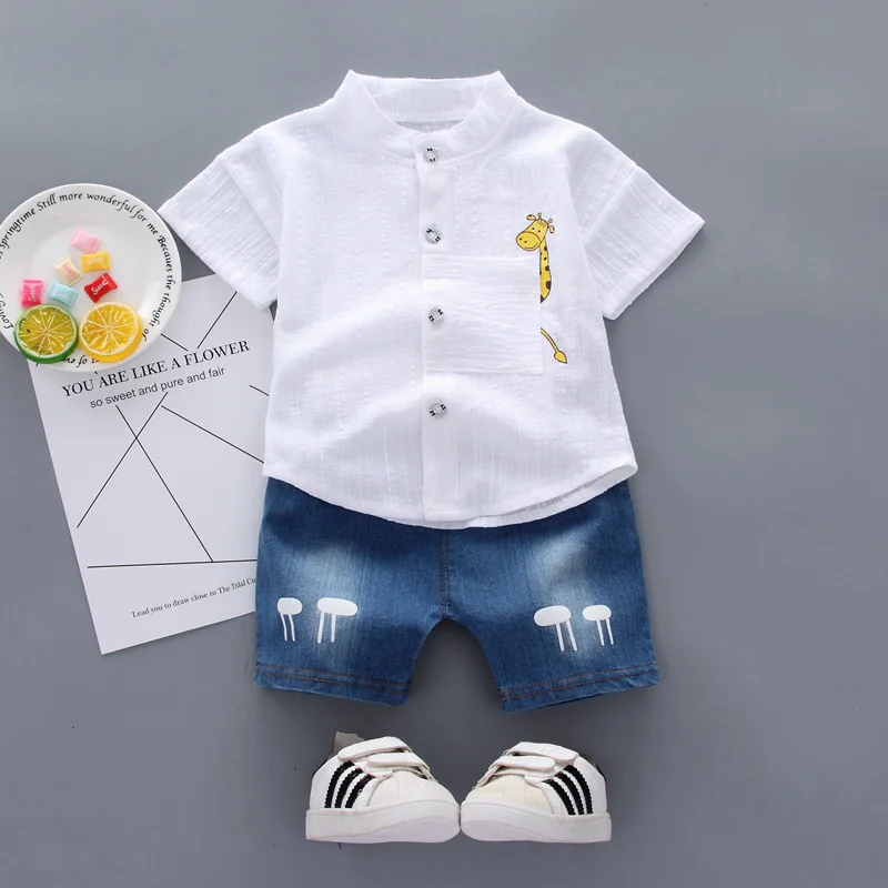 Conjunto verano para niño camiseta y pantalón corto de algodón