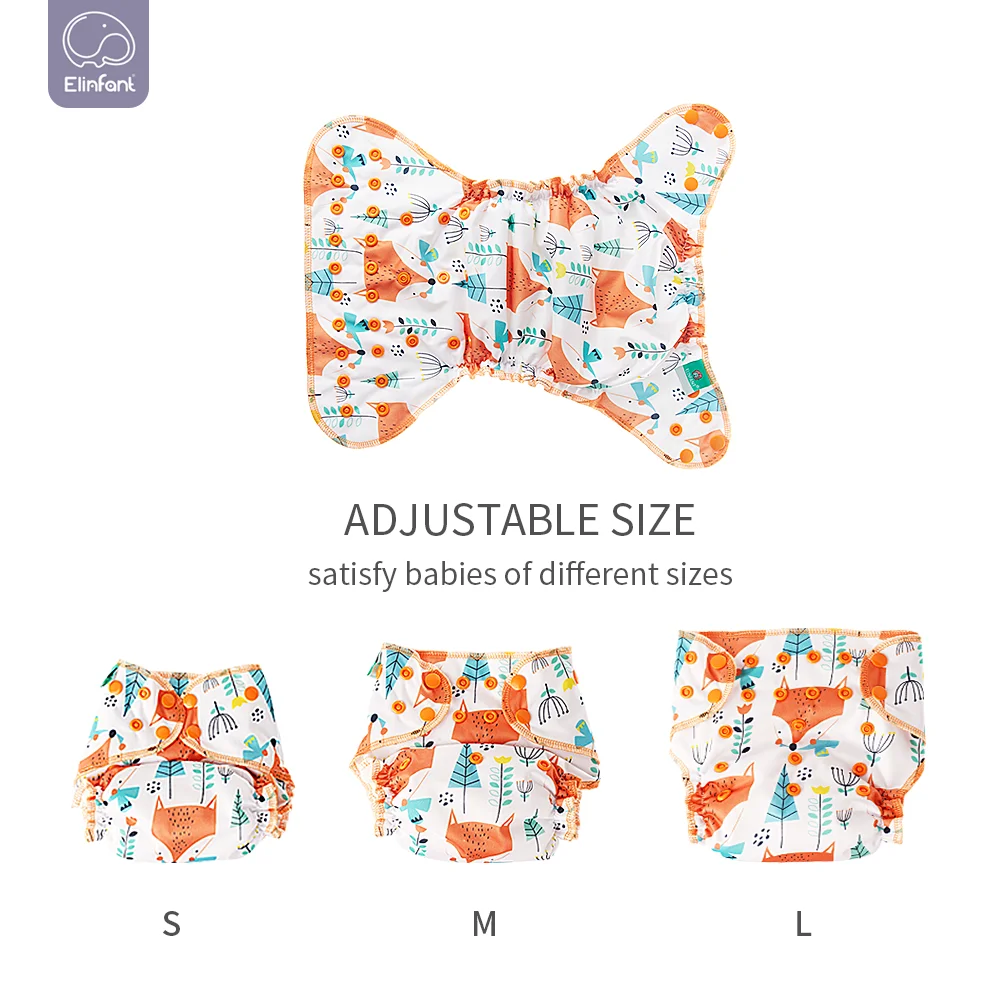 Elinfant Pañal de tela de bambú arcoíris - AIO/AI2 impermeable - imagen 5