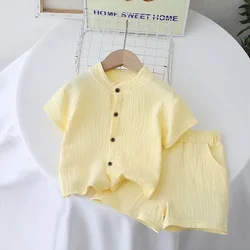 Pijama bebé gasa de algodón, manga corta y cuello redondo