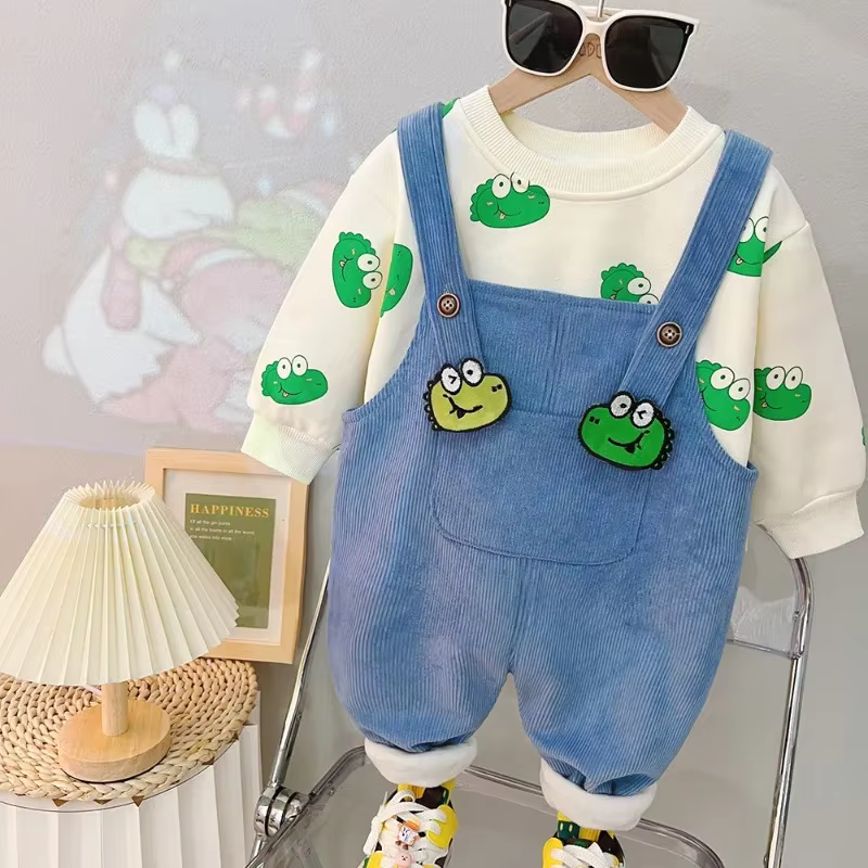 Conjunto sudadera con capucha y leggings de felpa para niña – Invierno
