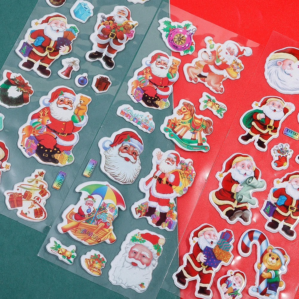 Pegatinas 3D navideñas de Papá Noel – Decoración infantil - imagen 4