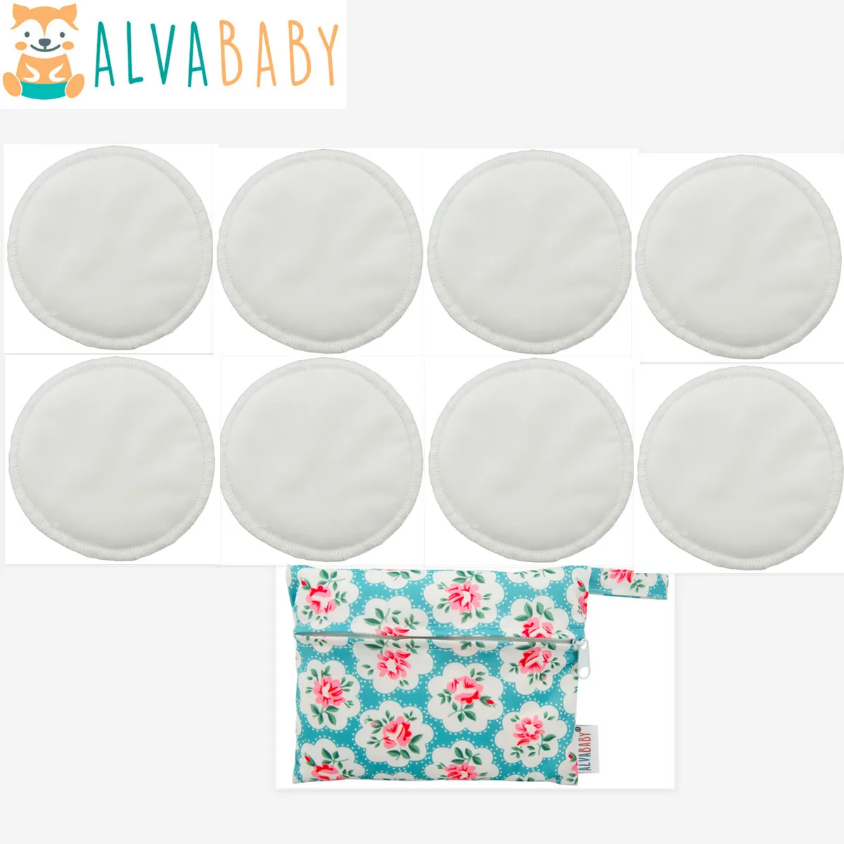 ALVABABY Almohadillas de lactancia reutilizables bambú