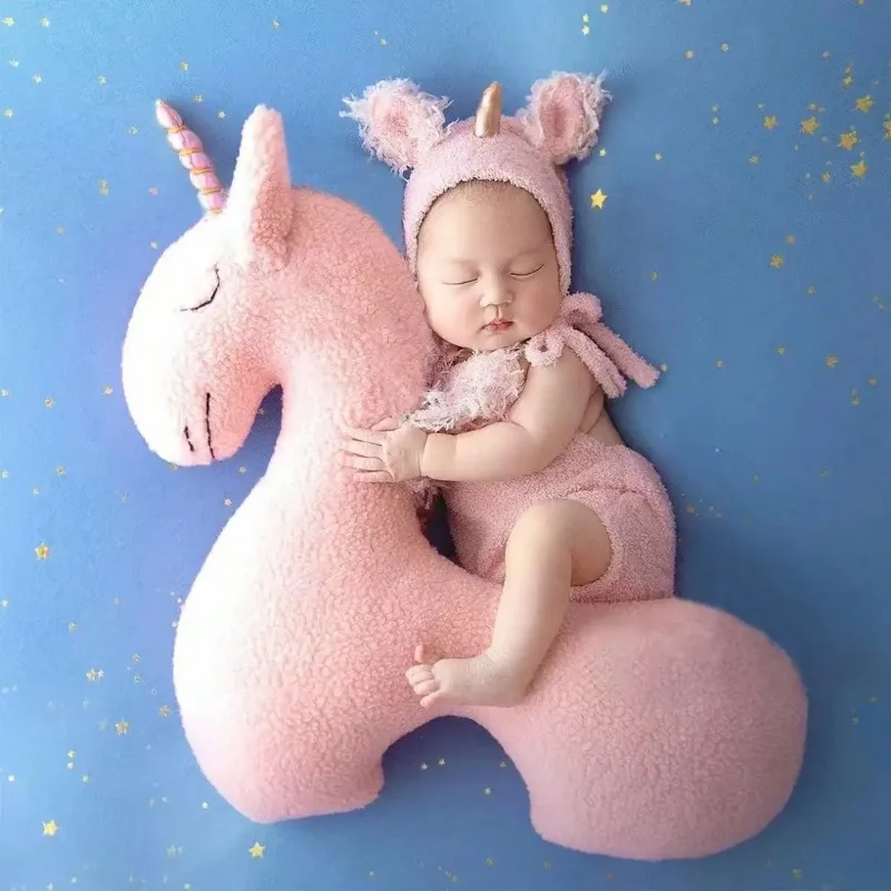 Accesorios de fotografía para recién nacida a caballo, sesión de fotos