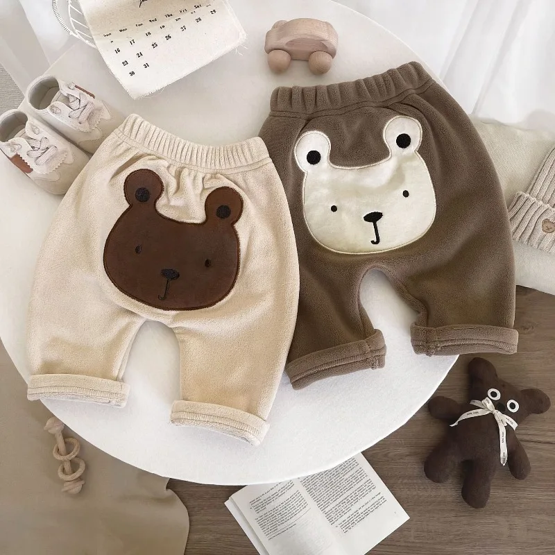 Pantalones térmicos de terciopelo para bebé de invierno suaves - imagen 3
