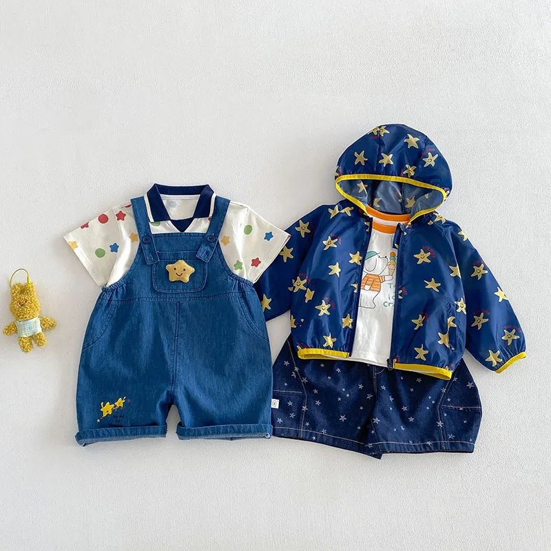 Vaqueros veraniegos unisex con estampado de estrellas y letras - imagen 3