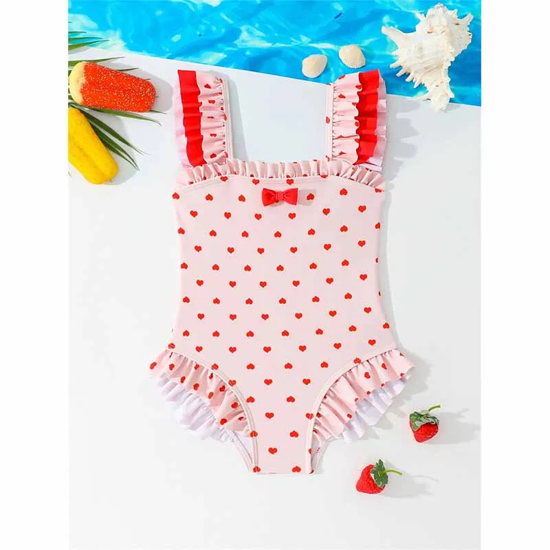 Bañador bebé de una pieza verano con volantes para niña