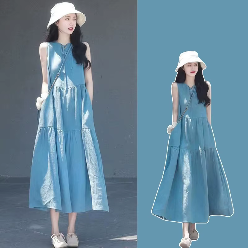 Vestido de maternidad bodycon sin mangas informal para otoño en casa - imagen 2