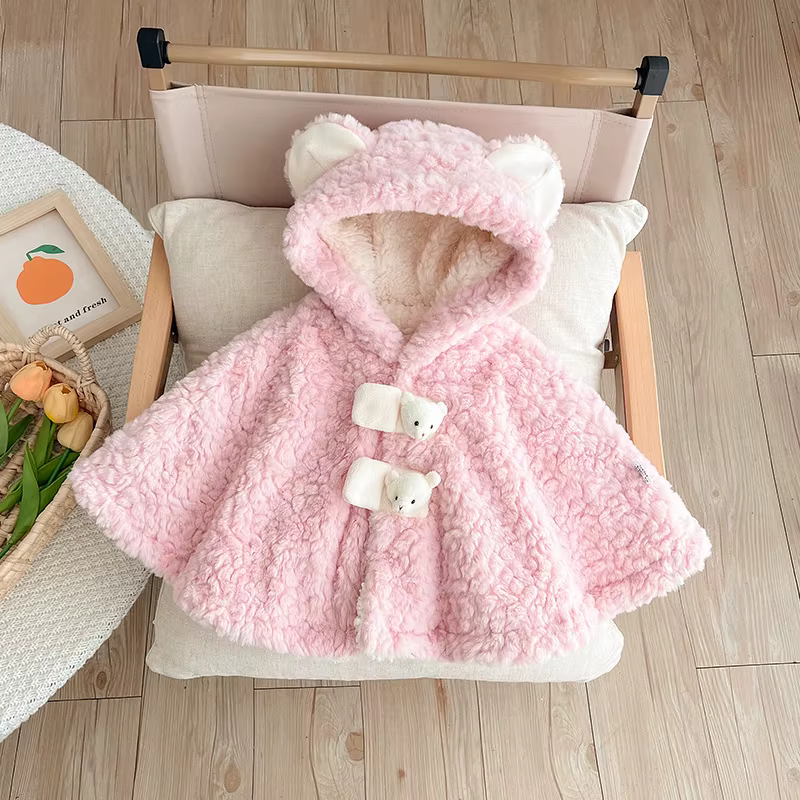 Pelele de felpa con capucha para bebé – Abrigo de invierno - imagen 5