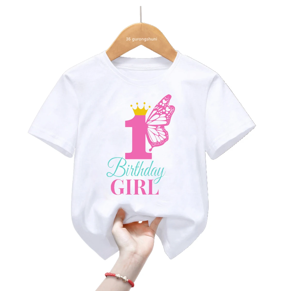 Camiseta princess con corona para niña – Manga corta