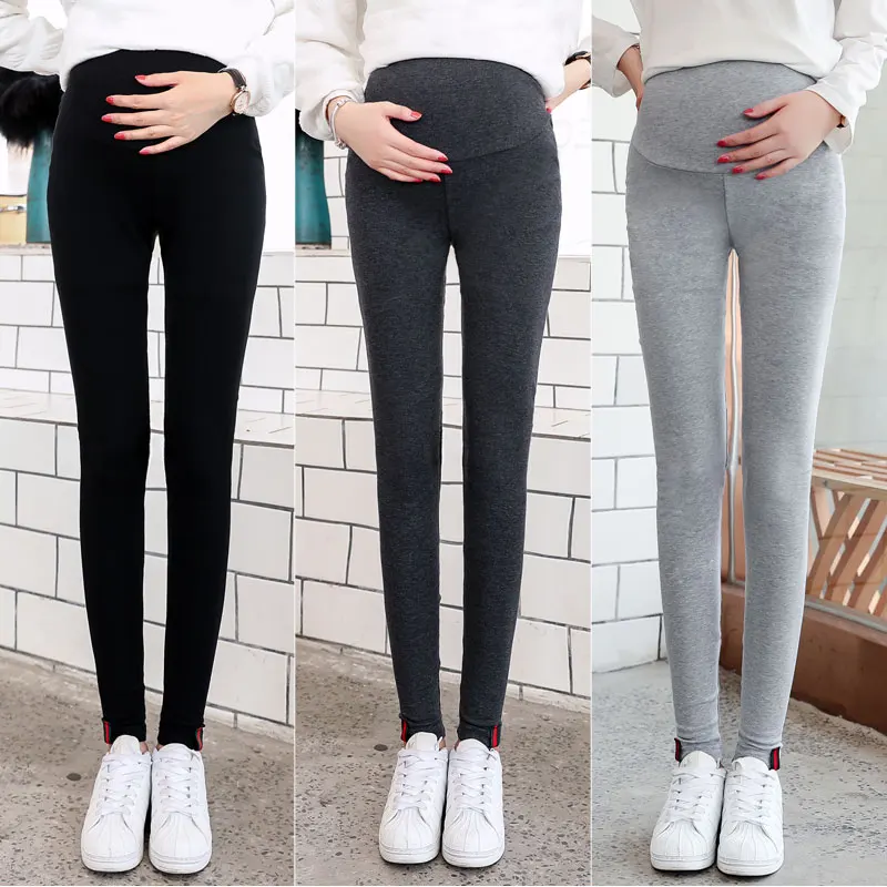 Leggings de maternidad de algodón otoñal con cintura elástica
