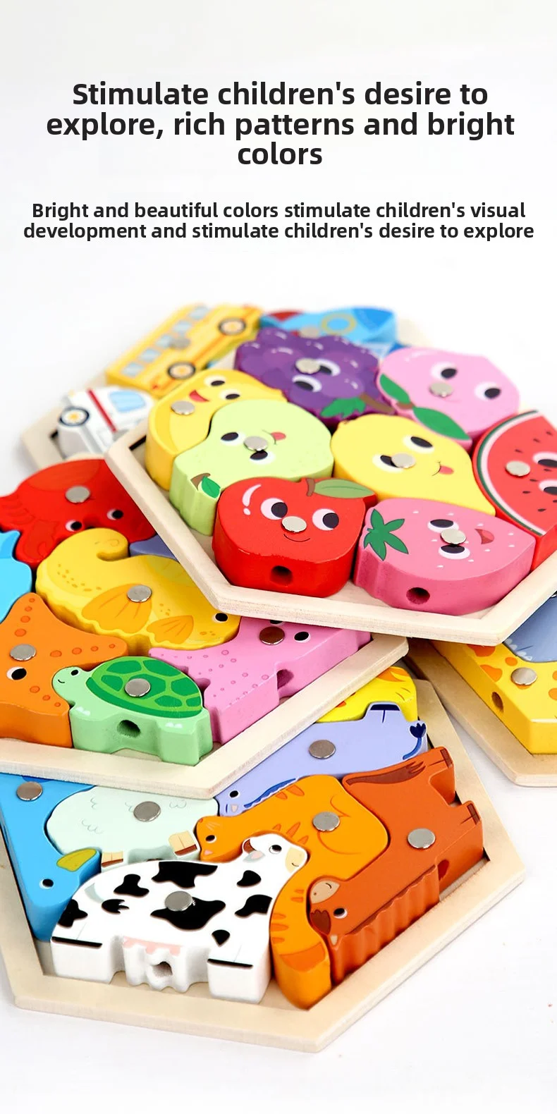 Piezas apilables coloridas del puzzle 3D