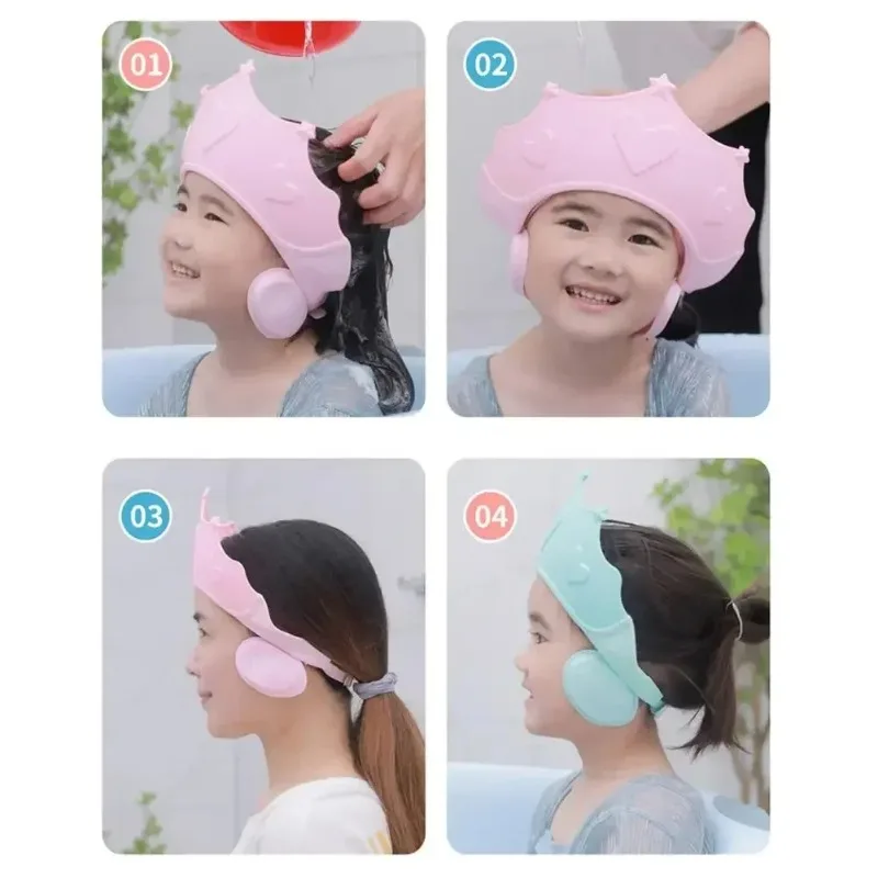 Gorro para baño ajustable que protege oídos y cabeza del bebé - imagen 3
