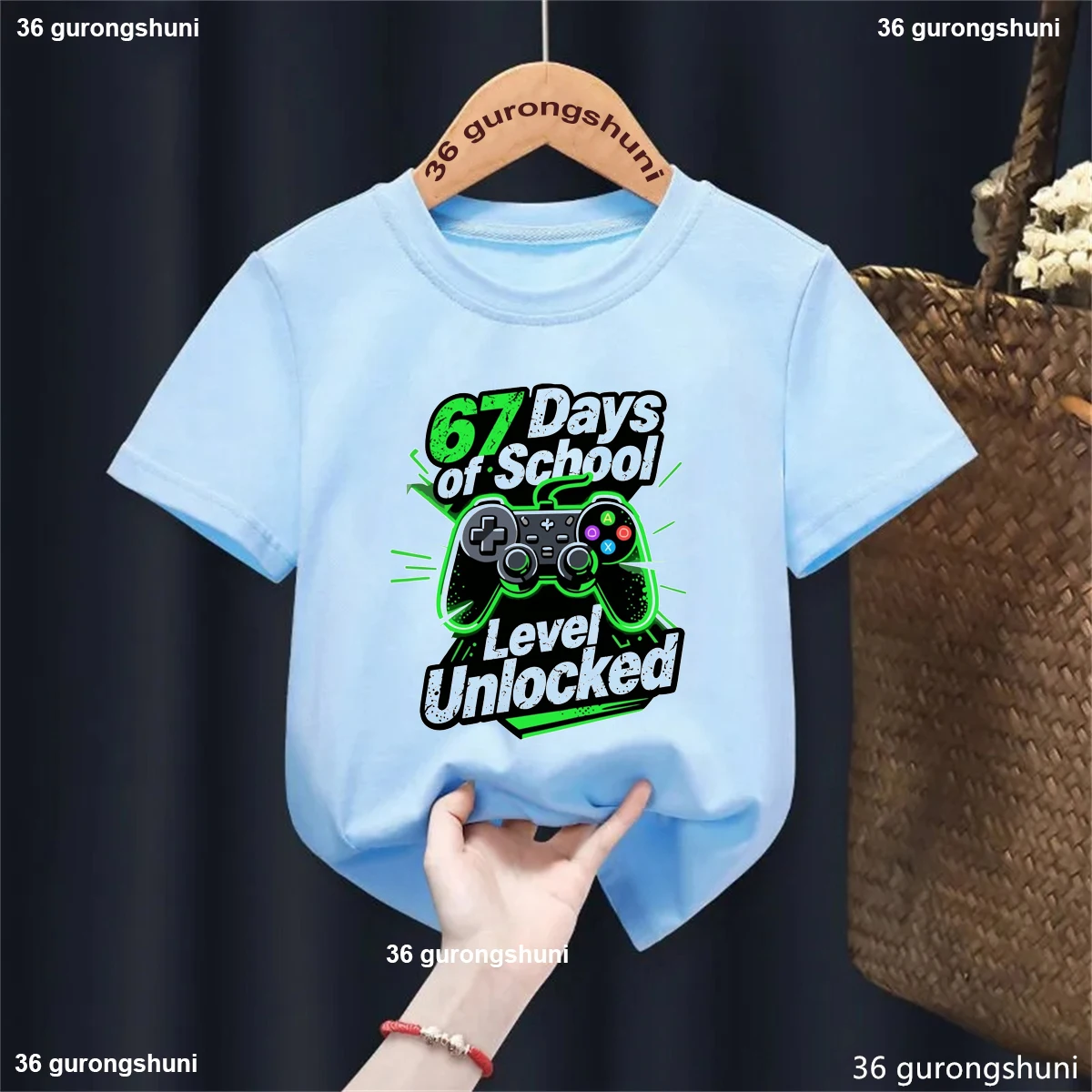 Camiseta infantil manga corta de vuelta al cole con estampado divertido - imagen 2