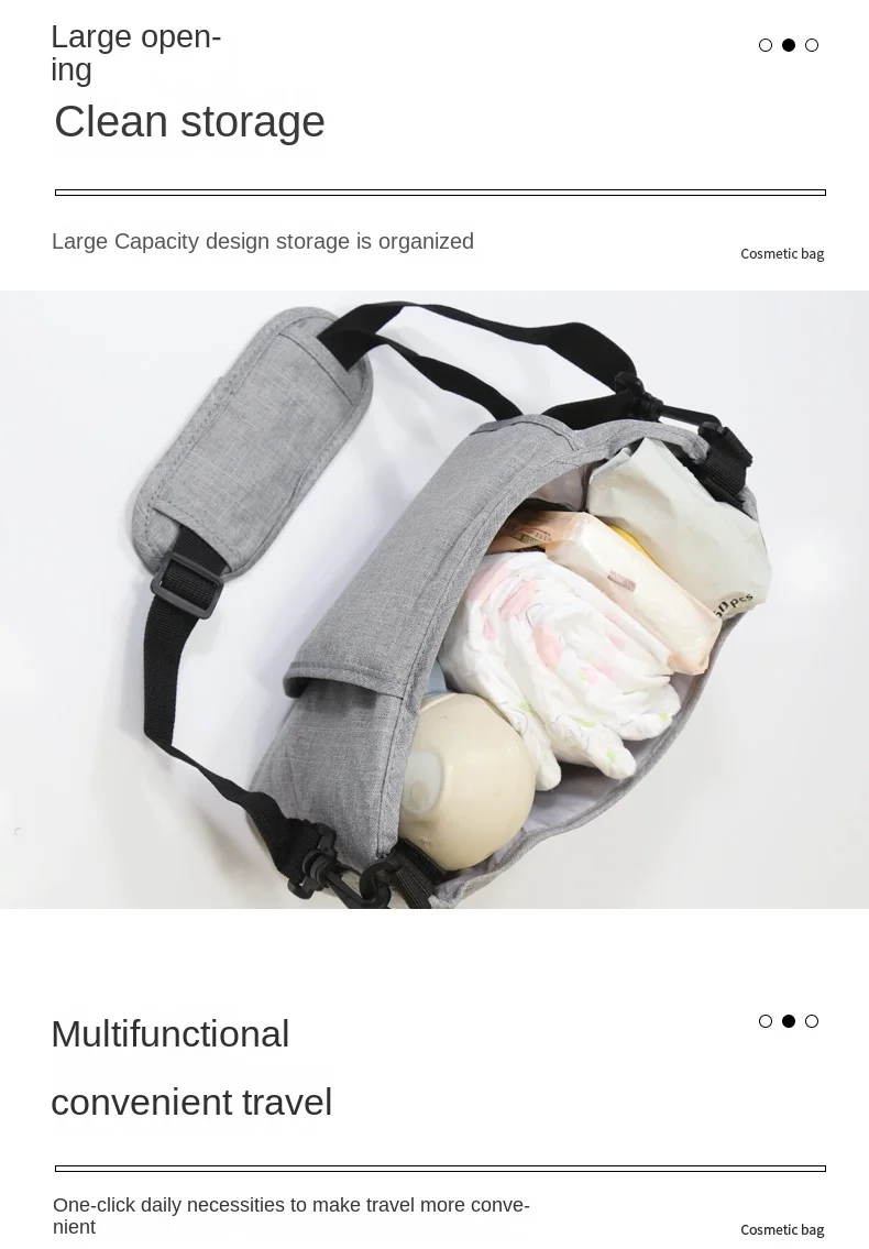 Bolso colgante para cochecito abierto con compartimentos