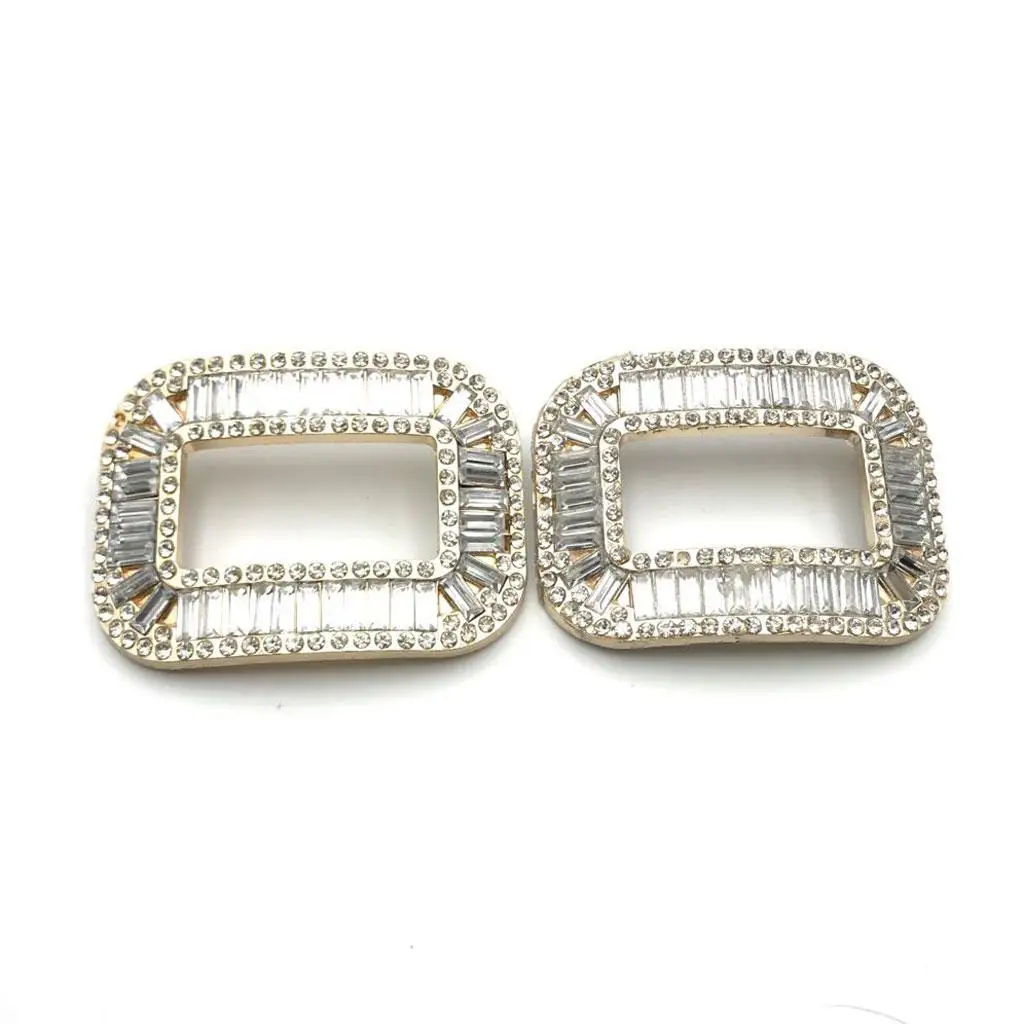 Parches para zapatos de novia con pedrería y hebilla cuadrada - imagen 3