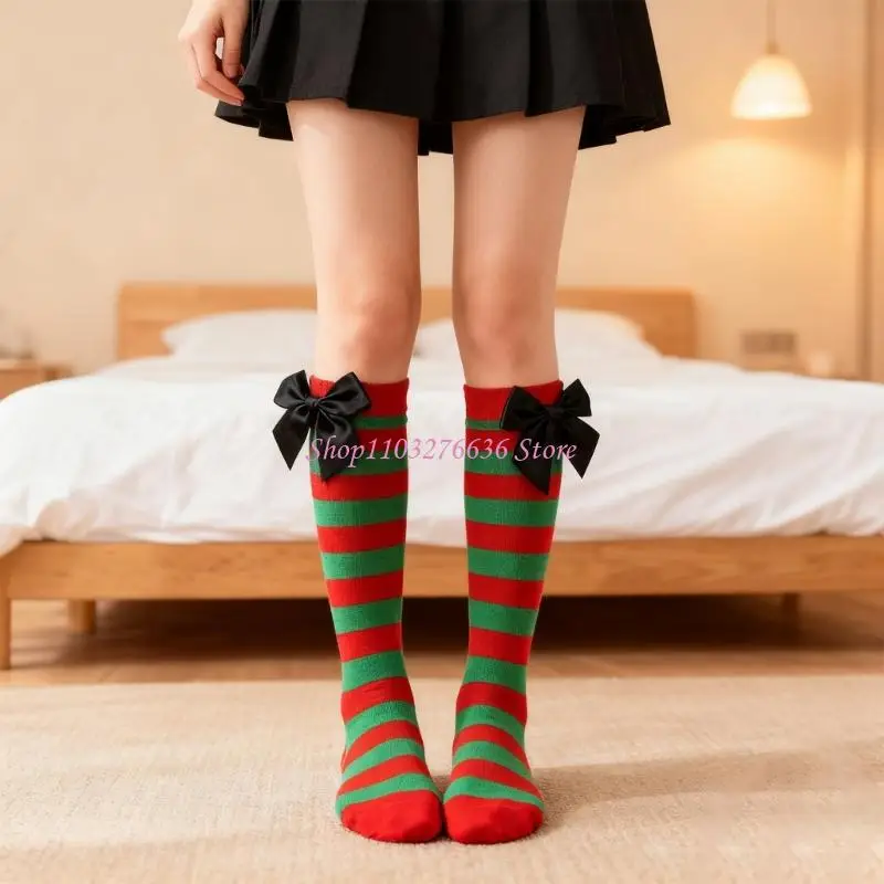 Calcetines altos hasta la rodilla con lazo para chicas - imagen 2