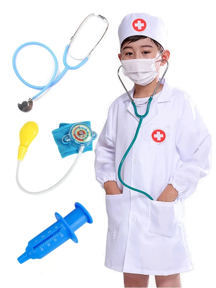 Uniforme azul completo de médico para niño