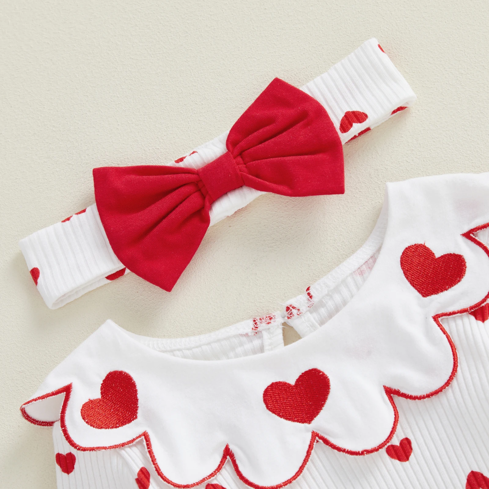 Tregren Pelele San Valentín con diadema y bordado de corazón - imagen 3