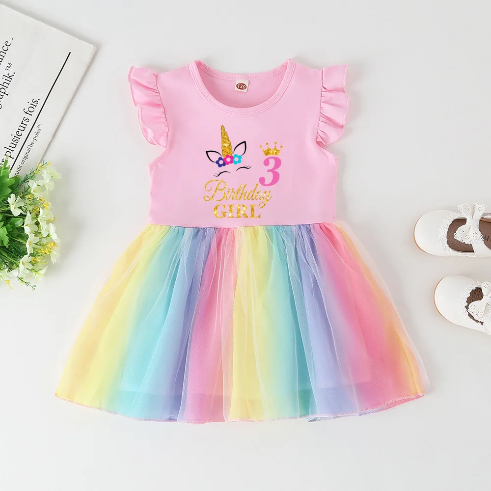 Tuu vestido de unicornio para niña – Fiesta de cumpleaños - imagen 3