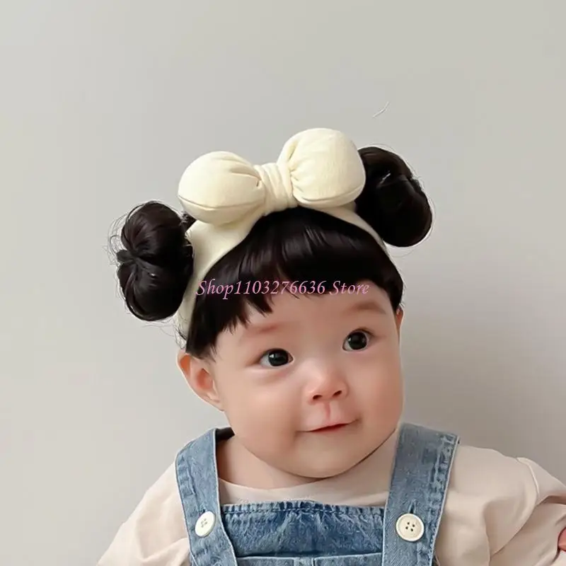 Diadema para niña R6FD con lazo bordado y peinado elegante - imagen 3