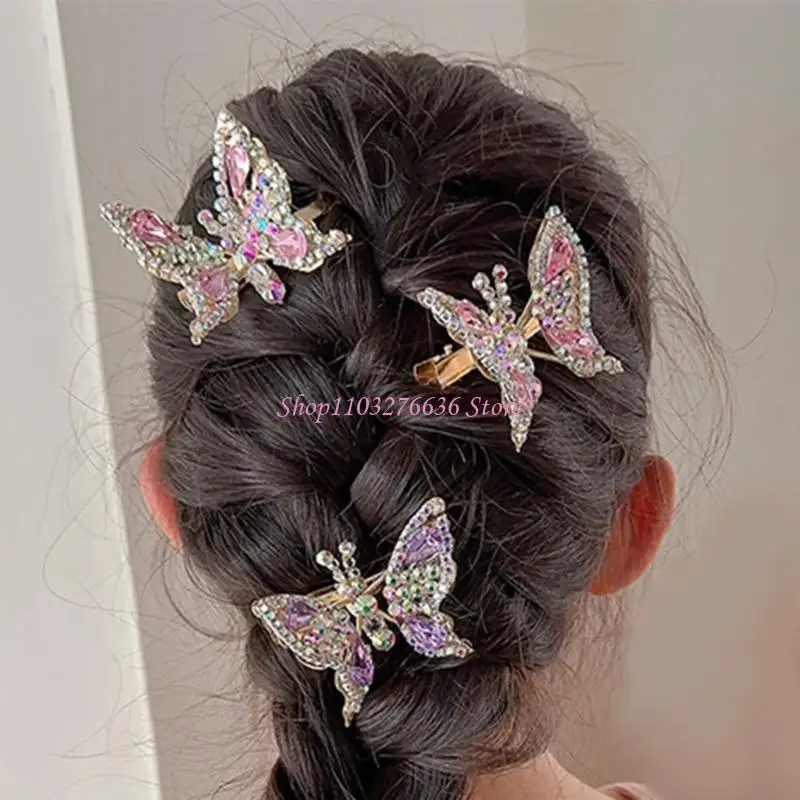 Detalle de horquilla mariposa rosa