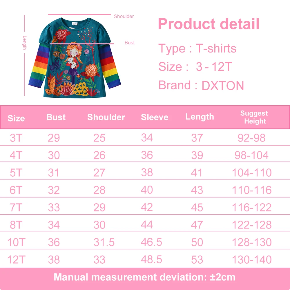 Camisetas de invierno con estampado floral DXTON