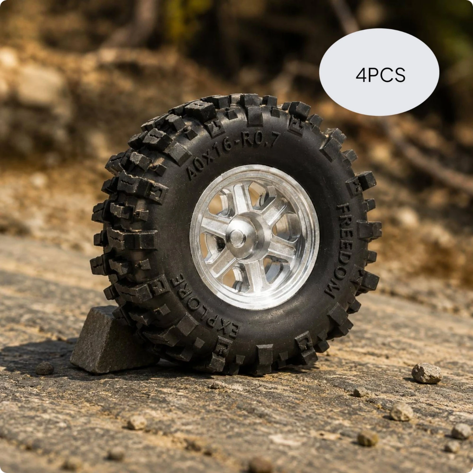 Neumáticos RC para camiones todoterreno con aro de aluminio - imagen 4