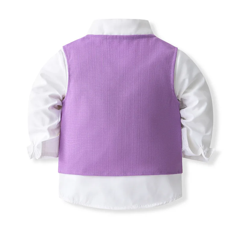 Chaleco con corbata de caballero para niño - Top y pantalón blancos - imagen 5