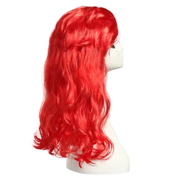 Peluca infantil roja larga ondulada para niña, pelo rizado