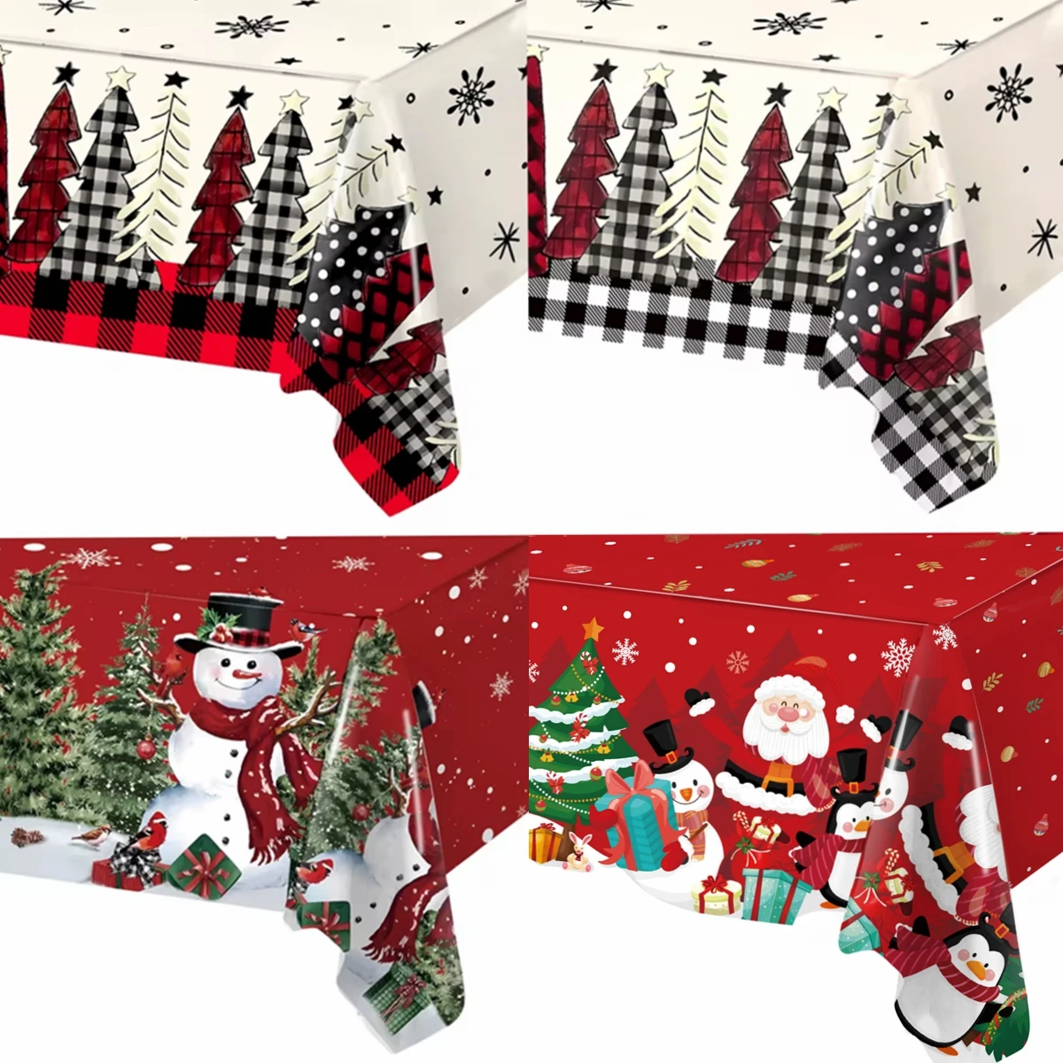 Mantel navideño con copos de nieve para Navidad y Año Nuevo - imagen 3