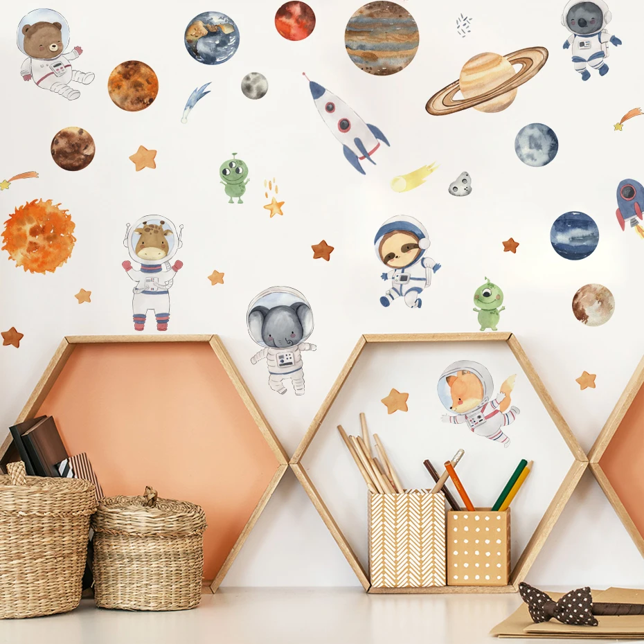 Conjunto completo de pegatinas de pared espaciales