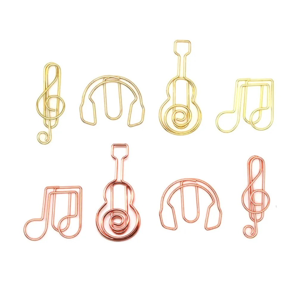 Marcapáginas metálicos musicales con forma de nota y guitarra - imagen 4