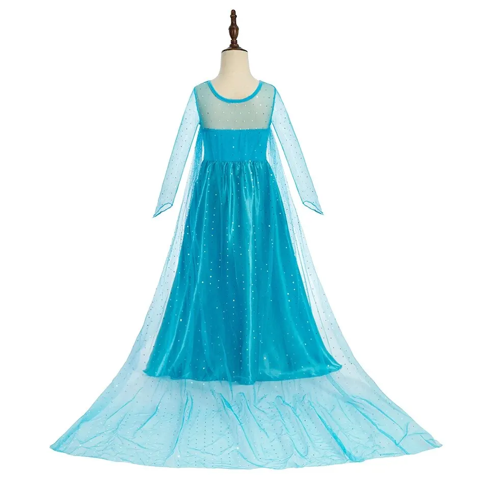 Vestido de Elsa Frozen para niñas con capa larga – Disfraz princesa - imagen 5