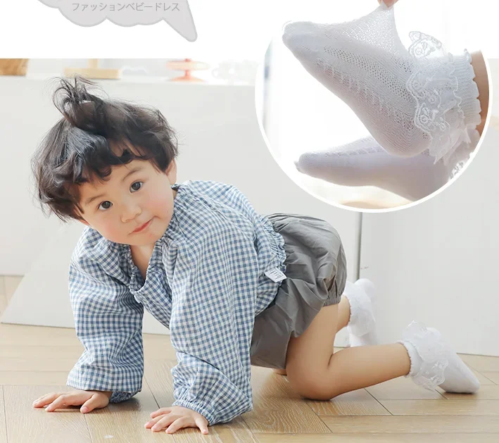 Calcetines de encaje para niña - Algodón suave bordado - imagen 3