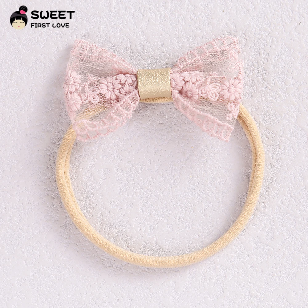 Diadema elástica de encaje para niña – banda suave de nailon - imagen 2