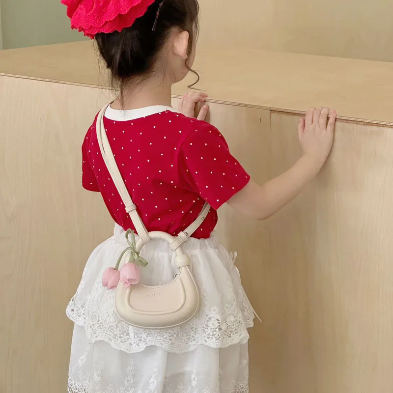 MILANCEL bolso bandolera infantil forma tulipán minimalista de verano - imagen 3