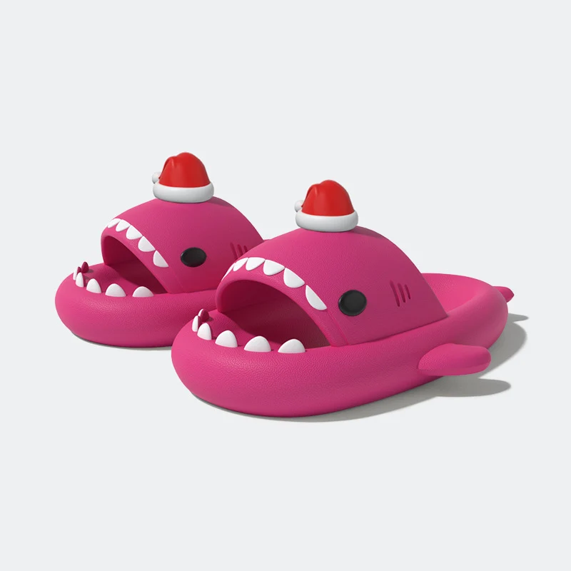 Zapatillas de tiburón navideñas con suela EVA gruesa para casa - imagen 4