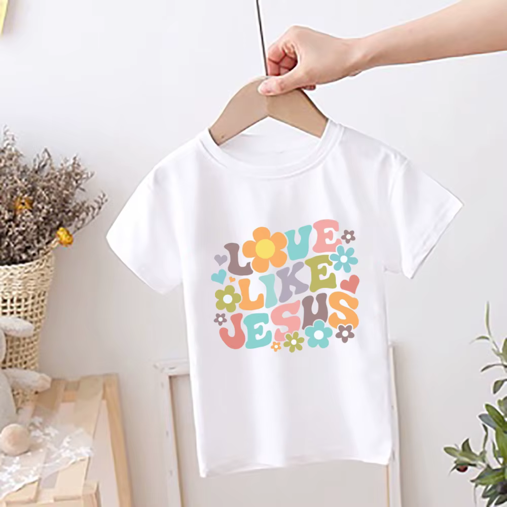 Camiseta de niña para verano – Estampado Niño Dios manga corta - imagen 4