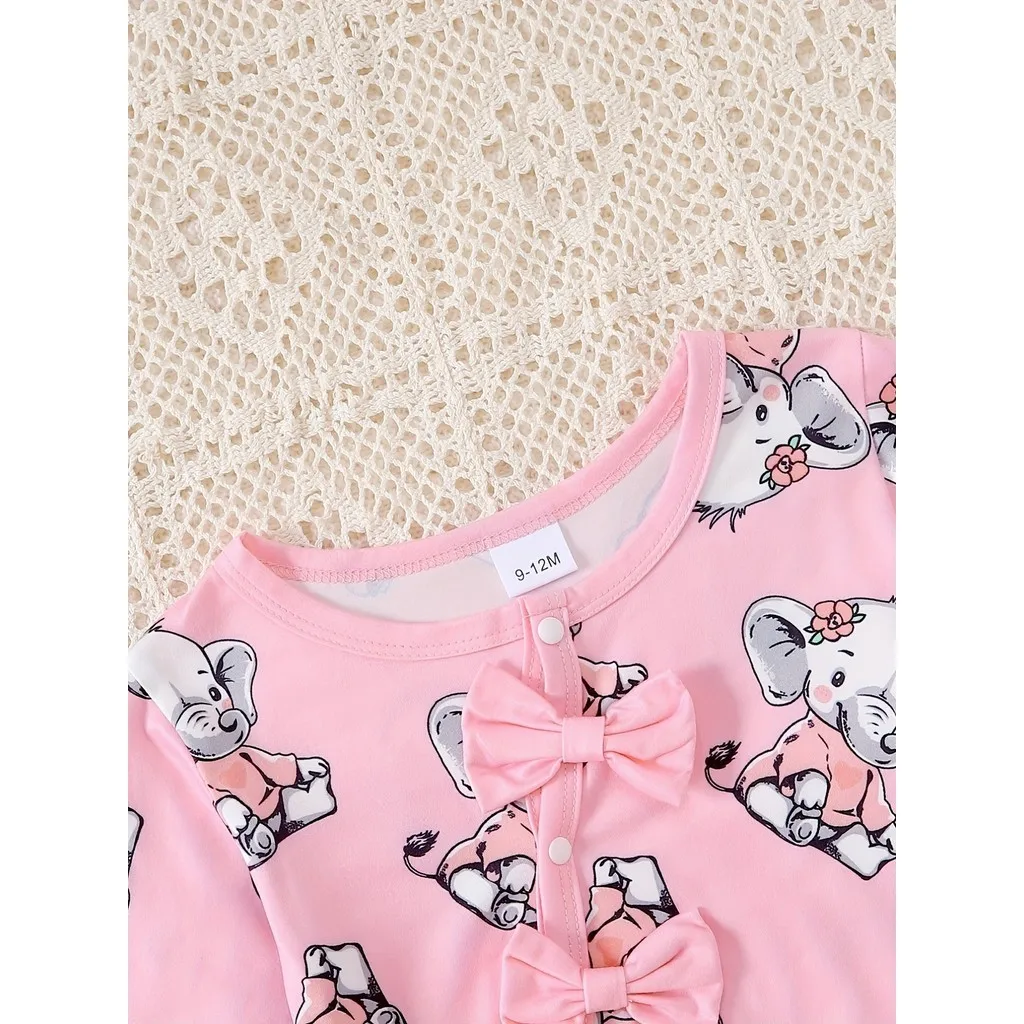 Pelele bebé con motivo elefante y sombrero para niña 0-24 meses - imagen 4