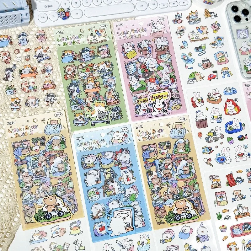 Pegatinas autoadhesivas conejitos y hámsteres de dibujos animados - imagen 3