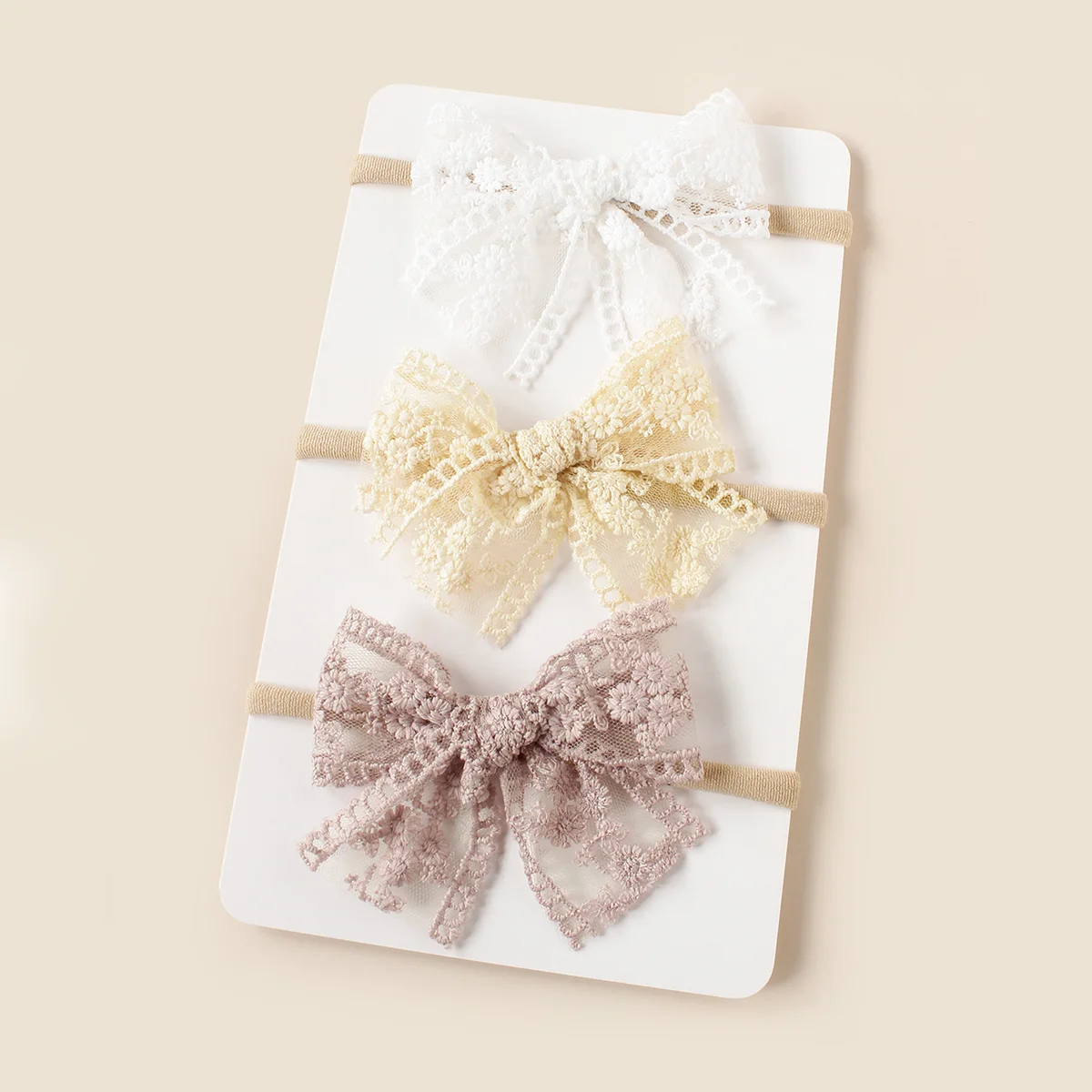 Diadema princesa bordada con lazo de encaje para bebé niña - imagen 2