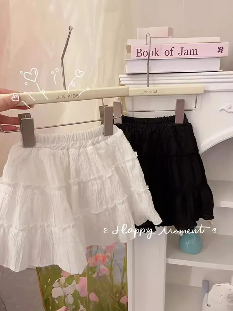 MILANCEL Falda corta de verano para niñas encaje pastel color sólido - imagen 2