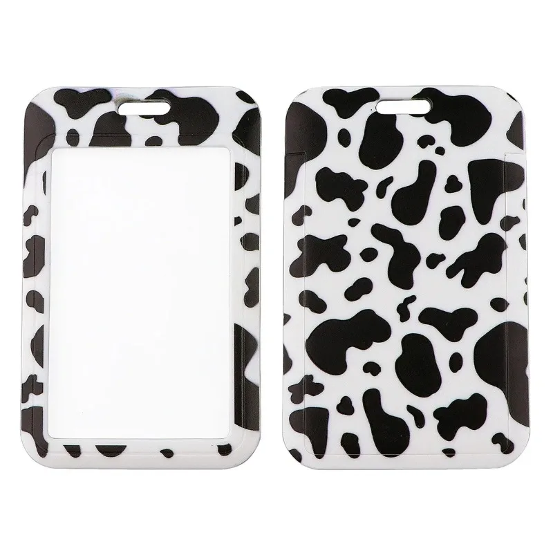 Cordón porta tarjetas infantil con estampado vaca y cebra práctico - imagen 2