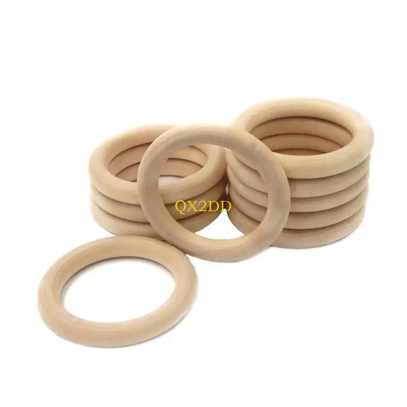 Anillo de dentición de madera natural para bebés, seguro y apto diario - imagen 4